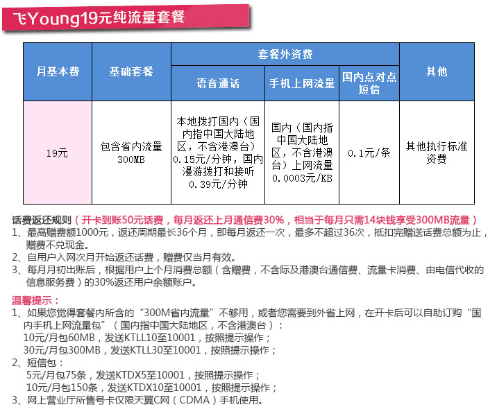 电信19元套餐介绍_电信网上营业厅_电信流量