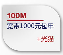 宽带1000元包年(100Mbps)+光猫